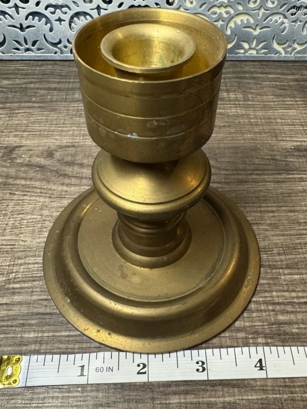 Vintage Solid Brass Candlestick Candle Holder Pedestal
